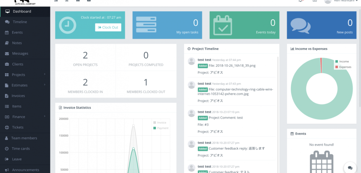 中小企業向けのプロジェクト管理WEBシステム【CodeIgniter, PHP, JavaScript, MySQL】